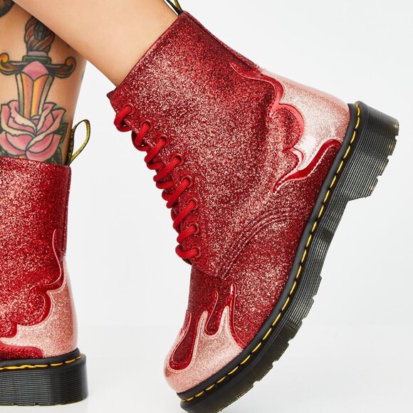Dr. Martens Shoes - Dr. Martens 1460 Pascal Flame Glitter Boot